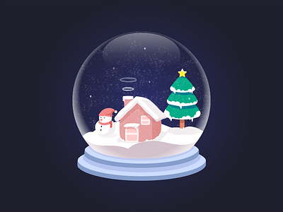 Crystal Ball caystal ball christmas tree snowman winter