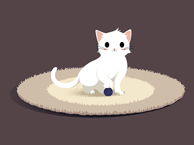 cat cat rug white