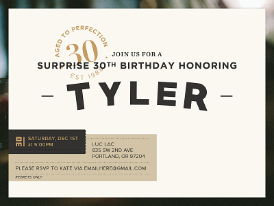 30th Birthday Invite