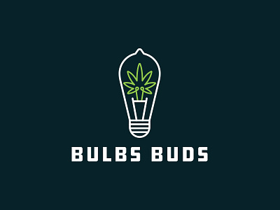 Bulbs Buds Logo branding bulb cannabis identity illustration logo marijuana weed