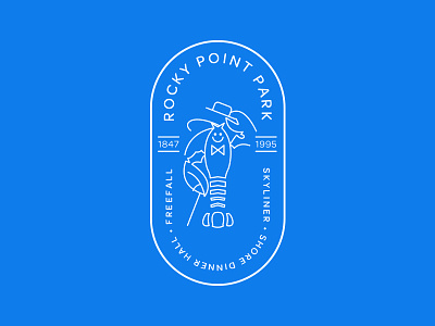 Rocky Point Park Badge badge badgedesign illustration linework rhode island themepark