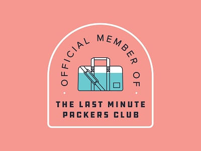 Last Minute Packers Club badge badge design duffle bag illustration line line drawing travel