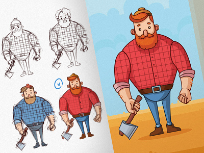 Woodcutter ax character character design treecutter woodcutter