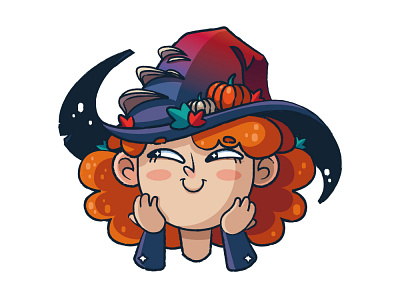 Pumpkin Witch character design ginger halloween pumpkin witch