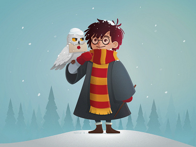 Harry Potter and Hedwig