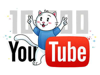Pixel the Cat 10k animal cat celebration character illustration youtube