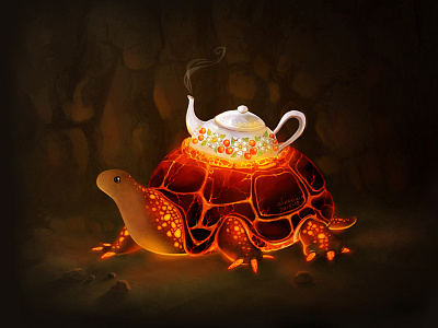 Turtle power cave fantastic fantastic beasts fire lava tea teapot turtle