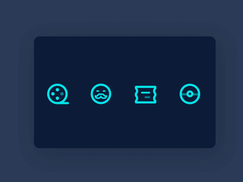 movie icon animation aftereffects app icon movie ui ux