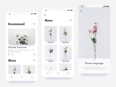 Flower viewing app app design e commerce flower icon illustration ui