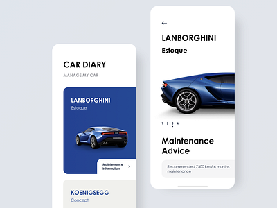 Car Diary app blue car design ui 向量 商标
