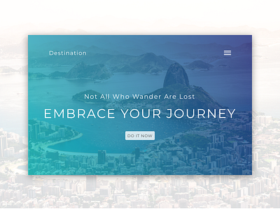 Embrace Your Journey creativity design inspiration journey landing page travel website