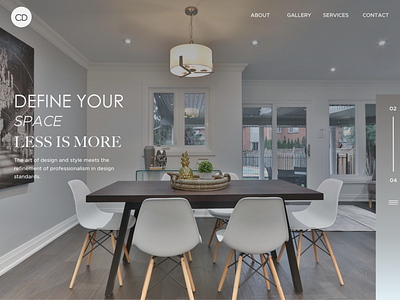 Landing Page branding creativity design interior design less is more real estate typography