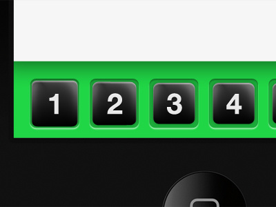 Mobile UI Buttons #2 buttons green numbers ui