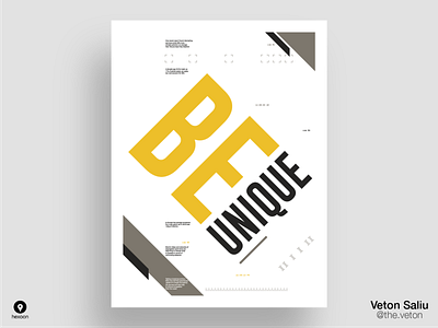 Be Unique Poster branding design graphicdesign illustration poster printing simple sketch typography ux vector