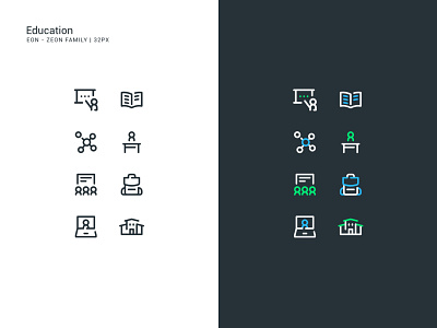 Education Icon Set affinity designer app ecourse education icon icon set iconography learning line icon online ui