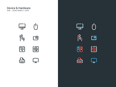 Device & Hardware Icon Set app device hardware icon icon set iconography line icon ui