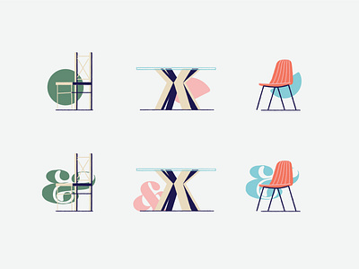 Furniture branding illustrations