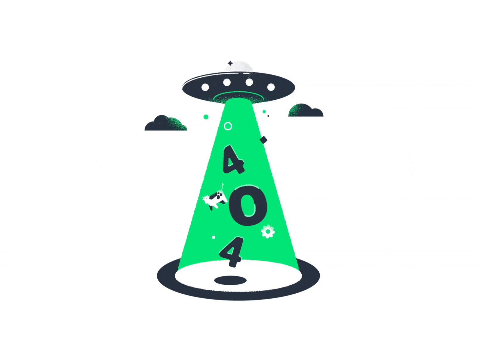 Page not found 👽 404 alien animation gif illustration page ufo ui vector