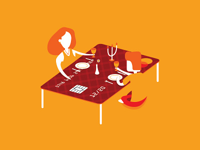 Credit Card Illustration #4 card credit dining food illustration vector