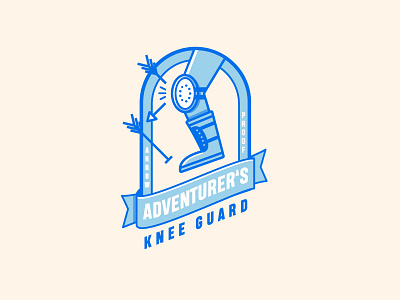 Adventurer's Knee Guard elder game illustration logo scrolls skyrim vector