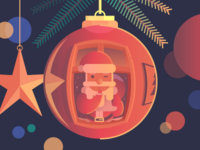 Shhh... ball christmas claus illustration merry santa snow tree vector