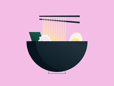 Ramen 🍜 chopsticks flat food illustration noodles ramen