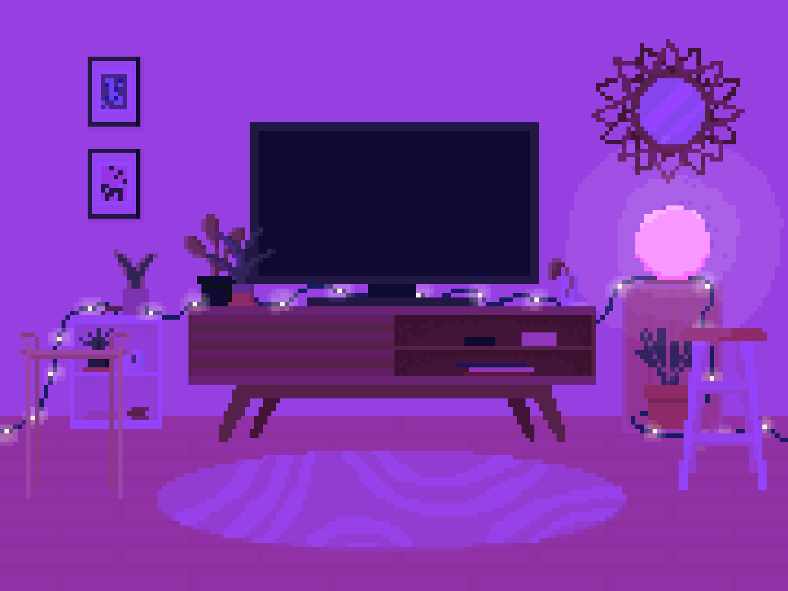 living room furniture home illustration interior lamp living room pixel pixel art