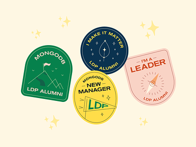 New manager stickers badges camp camping flat mongodb outdoors patches sparkles stickers summer camp wilderness