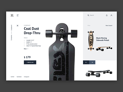 2.0 Concept black design dribbble ecommerce layout shop shop design skateboard store ui ui design uiux userexperience ux ux design white