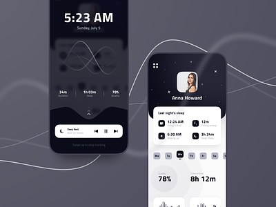 Sleep tracking App android app design interface ios mobile sleep sleep tracking tracking ui