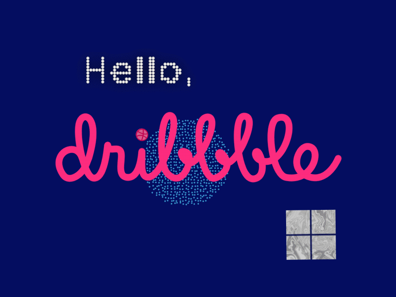 Hello, Dribbble! 2d after effect animation ball dribbble first gif hello invite mograph motion shot