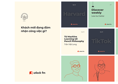 UnlockFM brand on Instagram branding design illustration instagram typography ui vietnamese podcast