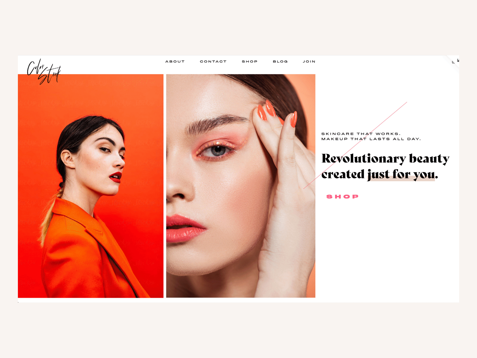 homepage design in progress for an MLM eCommerce site brand brand identity branding identity logo photography squarespace squarespace design