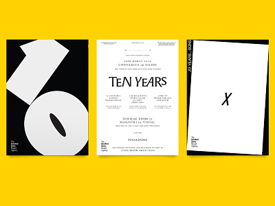 3 posters for 10 years 💛 10 years anniversary atlanta bigt ten black and white bold custom typeface graphic layout poster type