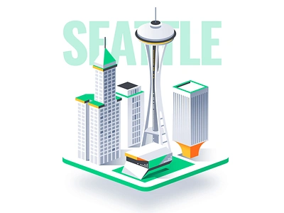 Isometric Cities 3d chicago city design dmit illustration miami san francisco seattle washington