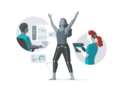 Illustration - Virtual Physiotherapy characters dmit healthcare illustration isometric medical people physiotherapy therapy virtual