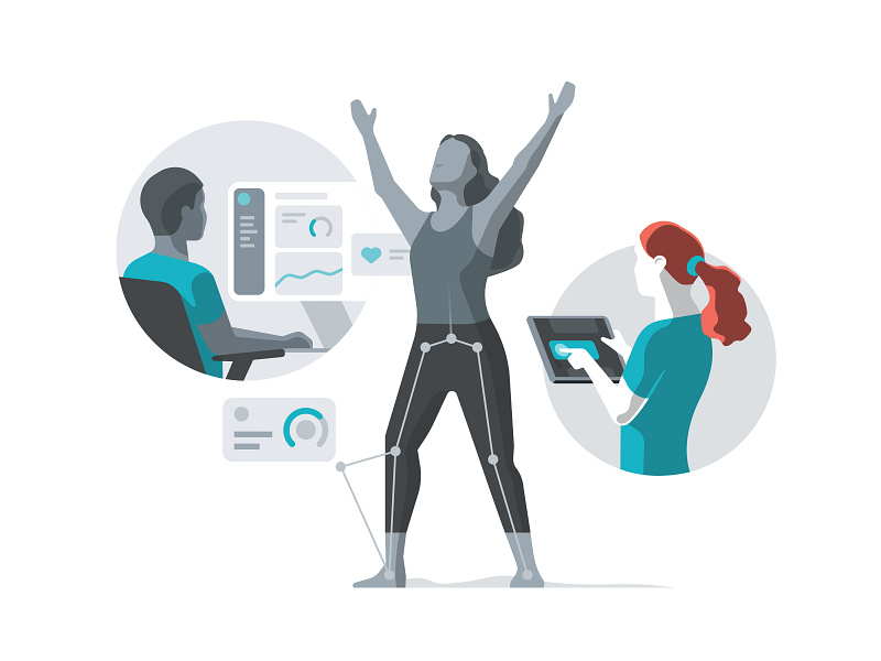 Illustration - Virtual Physiotherapy by Dmitrii Kharchenko on Dribbble