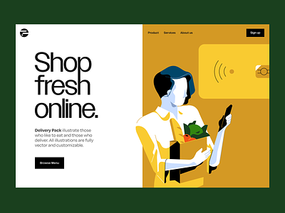 Shop Fresh - Illustration Kit formfrom fresh illustration landing page minimalistic online service shopping vector web design