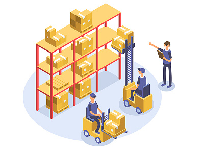 Delivery concept. Warehouse loader, workers. delivery design dmit export goods loader logistic transport transportation vehicle worker