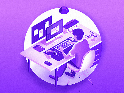 Day full of working routine brainstorming business color computer concept creative dmit graphic illustration isometric work