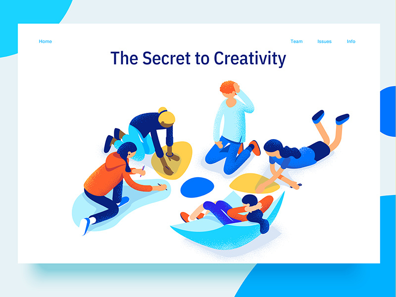 Teamwork and Creativity dmit colorful isometric characters people teenagers brainstorming teamwork creativity