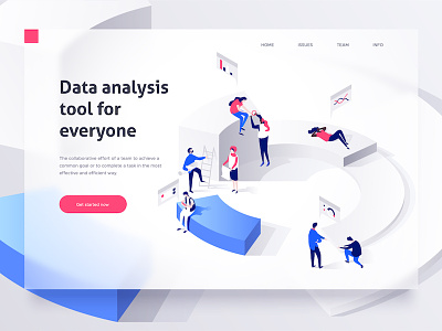 Isometric data 3d characters collaboration dmit dudes illustration isometric people working