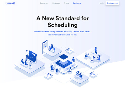 Timekit illustration app booking illustration isometric management people saas scheduling team time