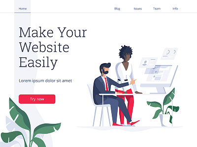 Make your website characters colorful dashboard dmit flat illustration people team template ui website workplace