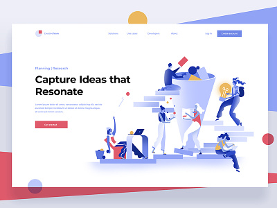 Idea generator characters collaboration collect concept design dmit ideas illustration landing page people ui vector
