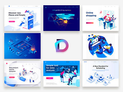 2018 Designs best collection design dmit illustrations isometric summary top 9 vector