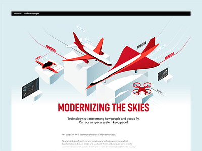 Modernizing The Skies - Editorial Illustration