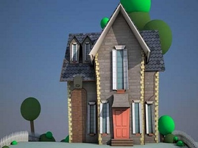 Gru House 3d 3ds max cartoon modeling rendering v ray