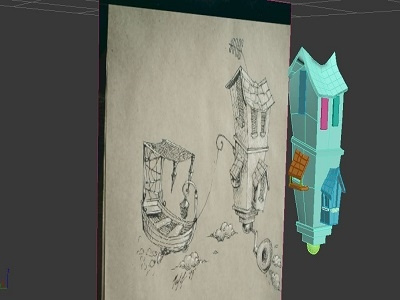 Fantasy House 1 3d 3ds max cartoon fantasy illustration modeling rendering v ray