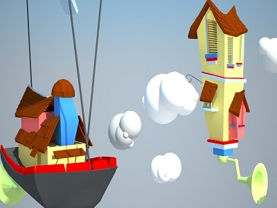 Fantasy House color 3d 3ds max cartoon fantasy illustration modeling rendering v ray